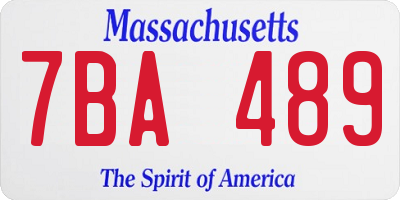 MA license plate 7BA489