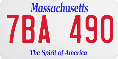 MA license plate 7BA490