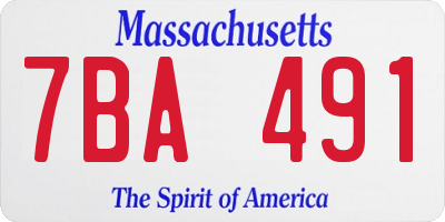 MA license plate 7BA491
