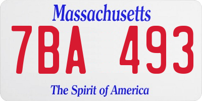 MA license plate 7BA493