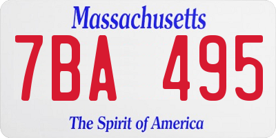 MA license plate 7BA495