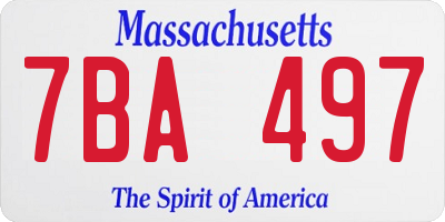 MA license plate 7BA497