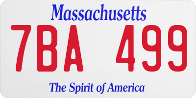 MA license plate 7BA499
