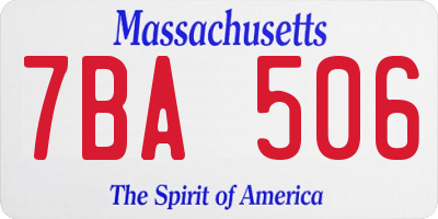 MA license plate 7BA506