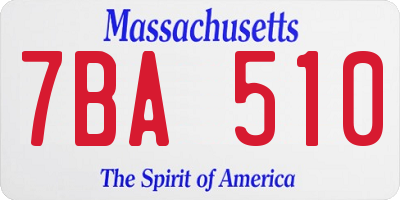 MA license plate 7BA510