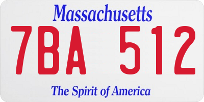 MA license plate 7BA512
