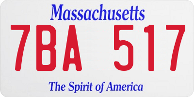 MA license plate 7BA517