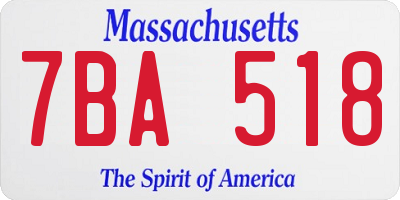 MA license plate 7BA518