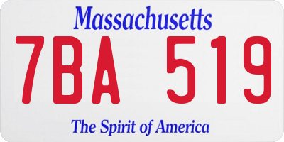 MA license plate 7BA519