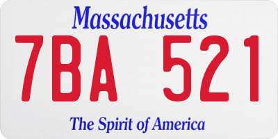 MA license plate 7BA521