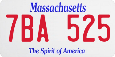 MA license plate 7BA525