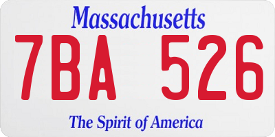 MA license plate 7BA526