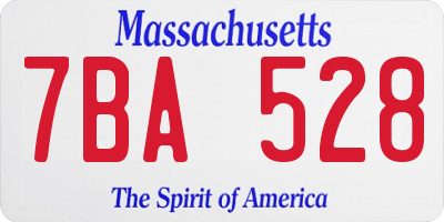 MA license plate 7BA528