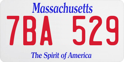 MA license plate 7BA529