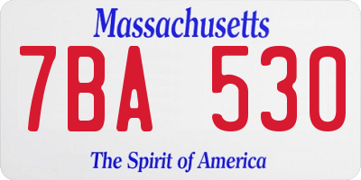 MA license plate 7BA530