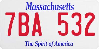 MA license plate 7BA532