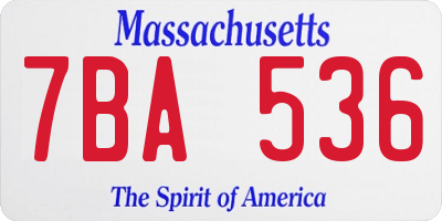 MA license plate 7BA536