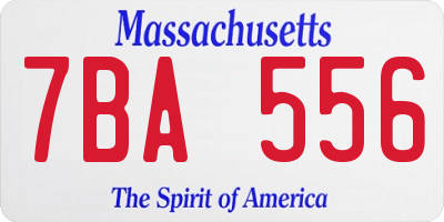 MA license plate 7BA556