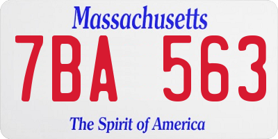 MA license plate 7BA563