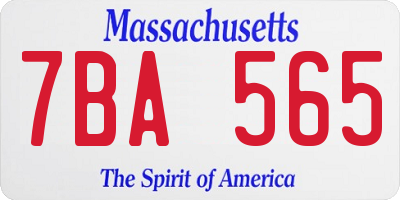 MA license plate 7BA565