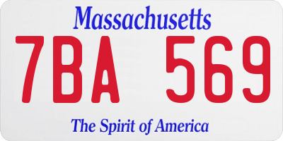 MA license plate 7BA569