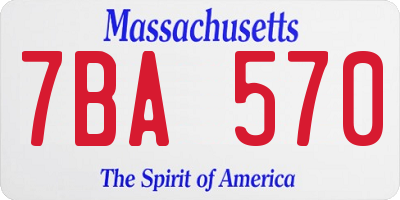 MA license plate 7BA570