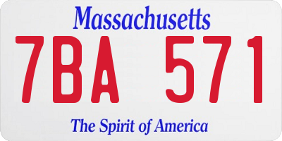 MA license plate 7BA571