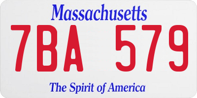 MA license plate 7BA579