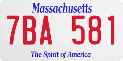 MA license plate 7BA581
