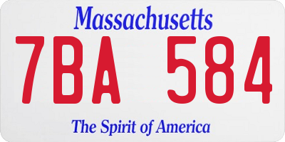 MA license plate 7BA584