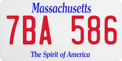 MA license plate 7BA586