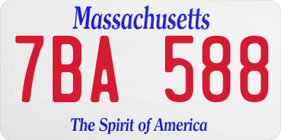 MA license plate 7BA588