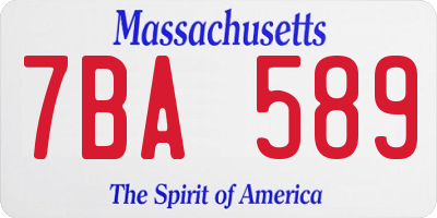 MA license plate 7BA589