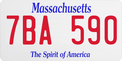 MA license plate 7BA590