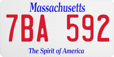 MA license plate 7BA592