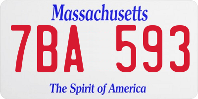 MA license plate 7BA593