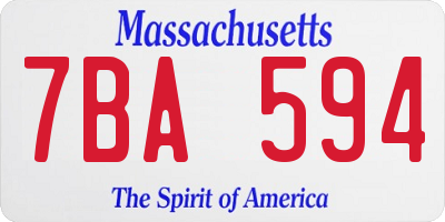MA license plate 7BA594