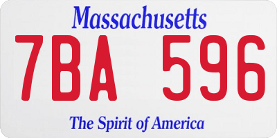 MA license plate 7BA596