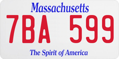 MA license plate 7BA599
