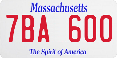 MA license plate 7BA600