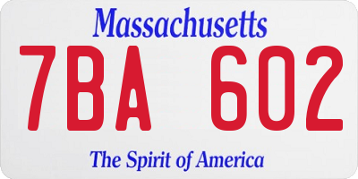 MA license plate 7BA602