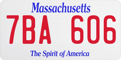 MA license plate 7BA606