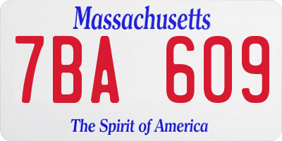 MA license plate 7BA609