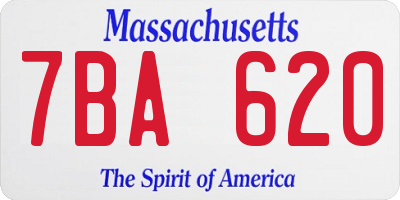 MA license plate 7BA620