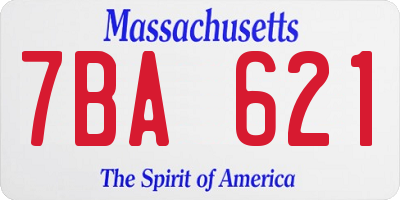 MA license plate 7BA621