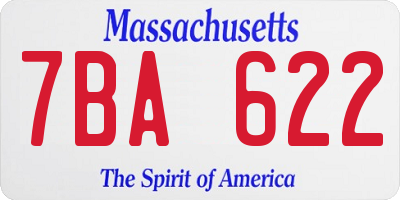 MA license plate 7BA622