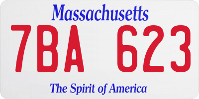 MA license plate 7BA623