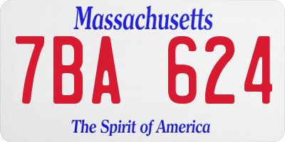 MA license plate 7BA624