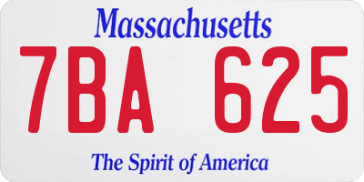 MA license plate 7BA625