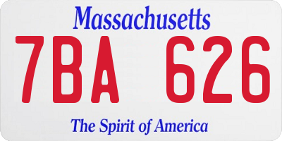 MA license plate 7BA626